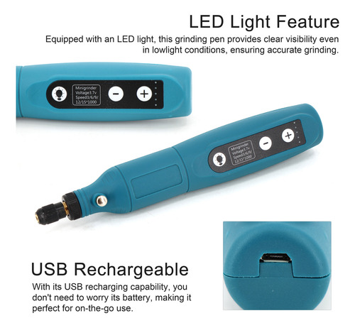 Lápiz De Grabado, Luz Led, Recargable, Usb, Eléctrica