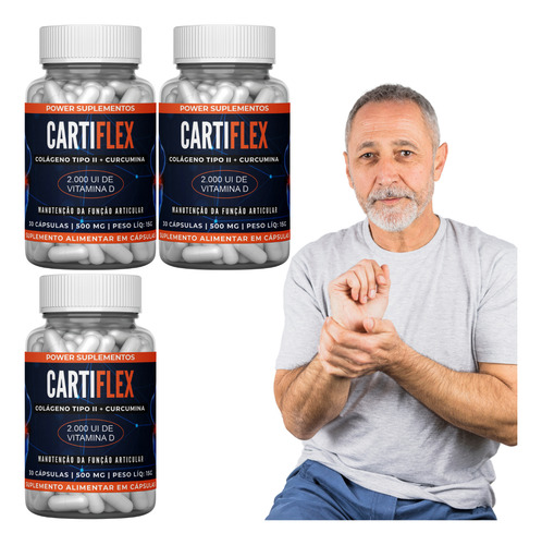 3 Cartiflex Colágeno Tipo 2 Ultra Concentrado 90 Cápsulas