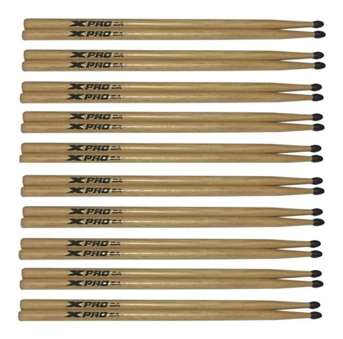 Kit 10 Pares Baqueta 5an 5a Ponta Nylon X-pro C. Ibanez