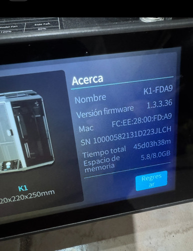 Impresora 3d Creality K1 Negra Fdm 127v, Ensamblado. (Usado)