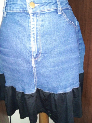 Minifalda Jean,pollera Dama Xxl Modelo Campesina,jean/modal