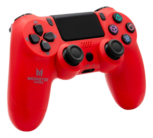 Joystick Monster Compatible Ps4 Inalámbrico Rojo