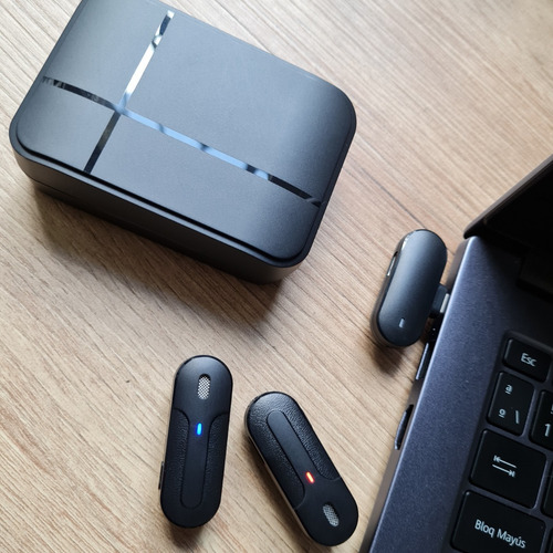 Imagen 12 de 12 de Microfono Inalambrico De Solapa Dual Usb Tipo C Con Estuche De Carga y Cancelacion de Ruido