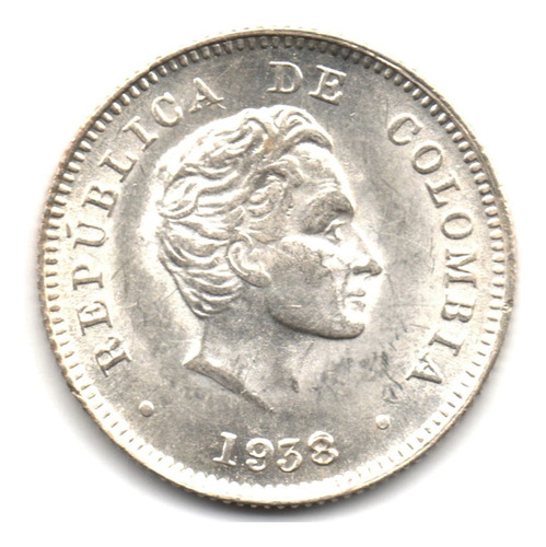 10 Centavos 1938 Plata Nueva Y Con Todo El Brillo