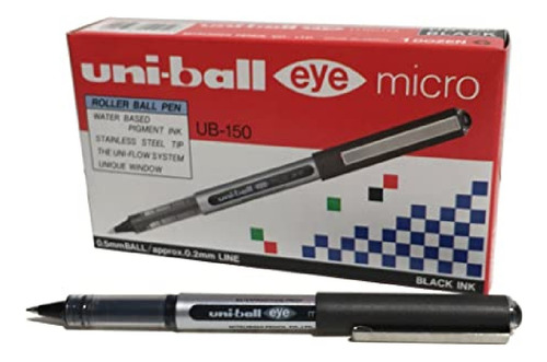 Lapicera Uni-ball Ub150 Roller Gel Uni Eye Micro 0,2 Negro