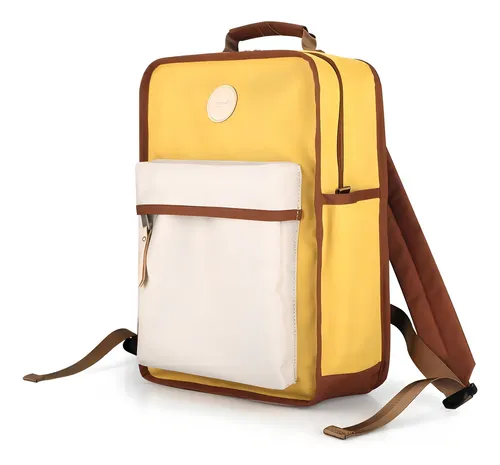 Mochila Impermeable Himawari Mod 0827 Color Mostaza Y Beige