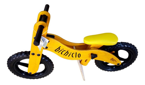 Imagem 2 de 4 de Bicicleta Infantil De Madeira Aro 12 - Bichiclo Amarela