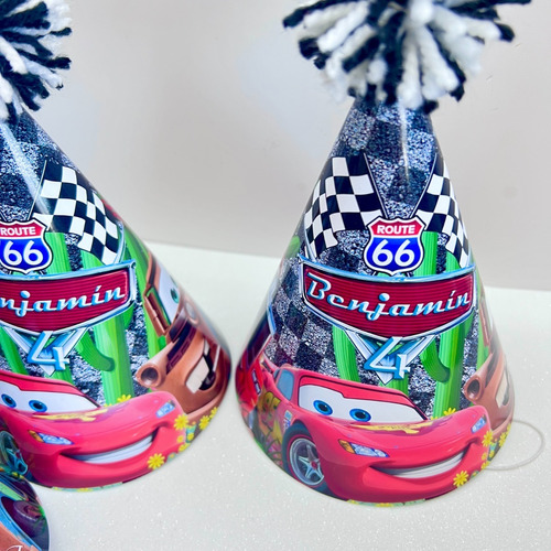 10 Gorros De Cumpleaños Cars Rayo Mcqueen