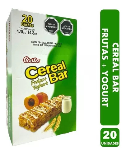 Cereal Bar Frutas Y Yogurt, 20 Unidades