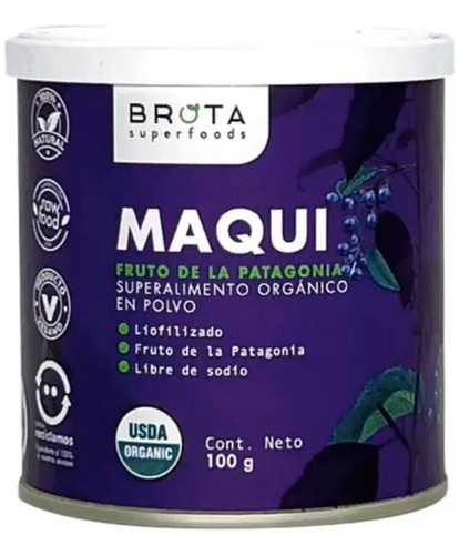 Maqui Orgánico En Polvo Antioxidante Brota 100g