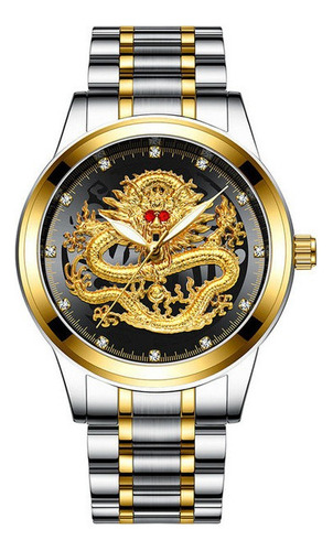 Gold Men's Watch Quartz Dragon Watch