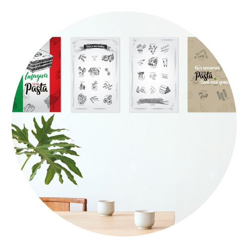 Placas Decorativas Mdf Pasta Italiana 20x30cm Kit 4un