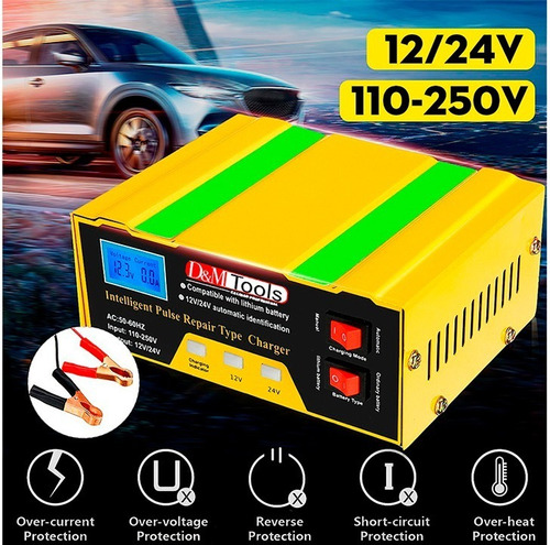 Imagen 3 de 7 de Cargador De Bateria Para Carros Y Motos 12v 10 Amp