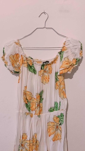 Vestido Playero Origen Brasil Flores Amarillas