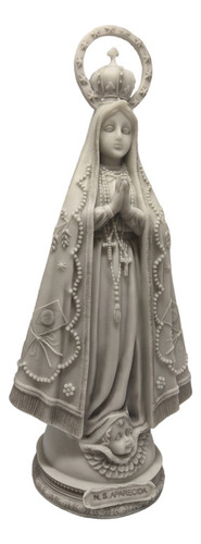 Nossa Senhora Aparecida Branca Mármore Maciço 42cm