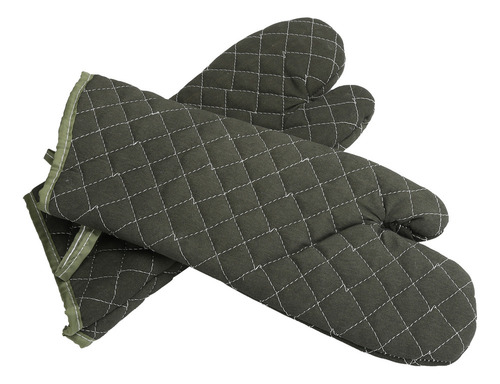 Guantes Para Hornear, De Algodón Verde, Gruesos, Resistentes