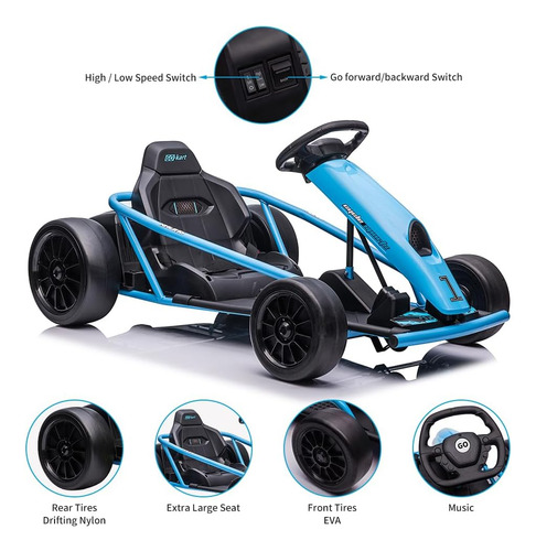 Go Kart De 24 V Para Niños De 8 A 12 Años, Motores Extra Pot