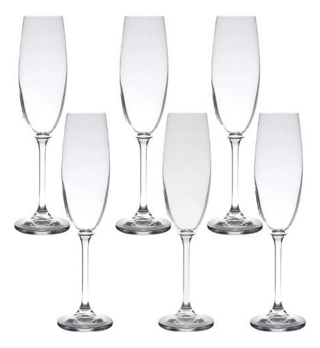 Taças De Champanhe 260ml C/6 Cristal Ecológico - Wolff