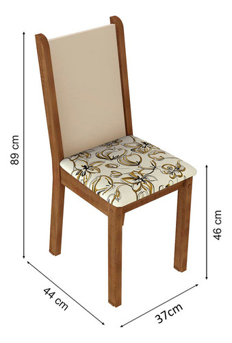 Kit 6 Sillas De Comedor 4291 Madesa Mcl Beige