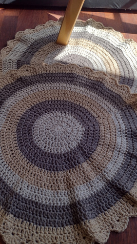 Alfombras De Lana Redondas Artesanales 58cm Diametro 58 Cm 58 Cm Geométrico Marrón/beige