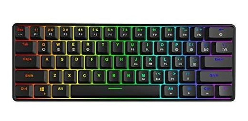 Teclado Gamer Hk Gaming Gk61 Rgb Gateron Optical Yellow