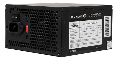Fortrek Crusader Fonte 500w Atx Pc Cooler 12cm Cor Preto Silenciosa