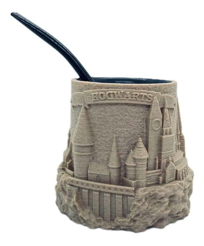 Imagen 2 de 9 de Mate 3d Casa De Hogwart Harry Potter Incluye Bombilla Regalo