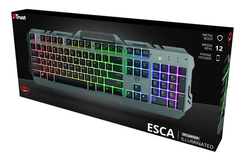 Imagen 5 de 8 de Teclado Trust Esca Membrana Led Gxt 853