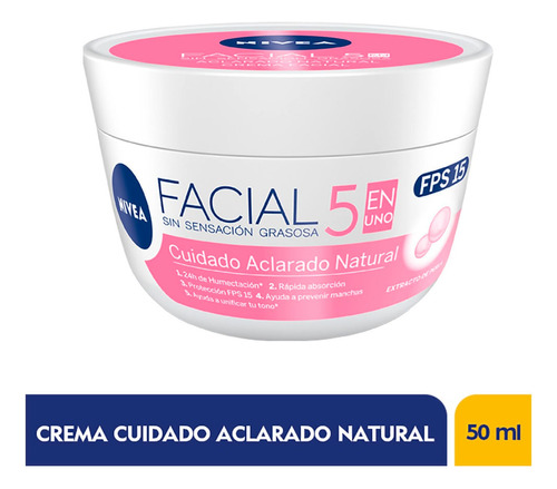 Crema Facial Nivea Cuidado Aclarado Natural 5 En 1 X 50ml