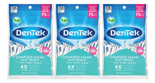 Palillos Dentales Dentek Floss Picks Limpieza Completa