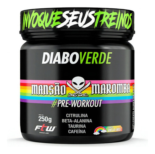 Suplemento em Pó Diabo Verde Mansão Maromba 250g Sabor Arcoiris