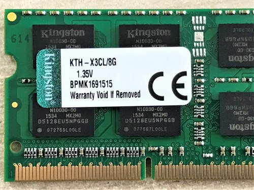 Imagem 3 de 5 de Memoria Kingston Ddr3 Kth-x3cl / 8gb 1600mhz (com Nf-e)