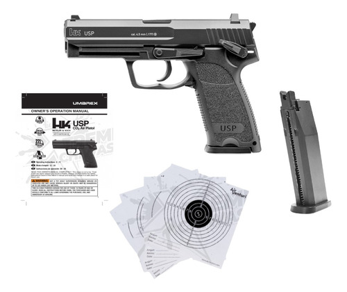 Marcadora Hk Usp Blowback (4.5mm) Co2 Bbs 18 Rondas Xchws C