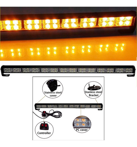 Baliza Ambar Amarilla Led Efecto Led 56w 79cm 12v 24v