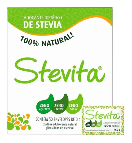Adoçante Stevita  Natural De Stevia Caixa C/ 50 Saches 0.6g