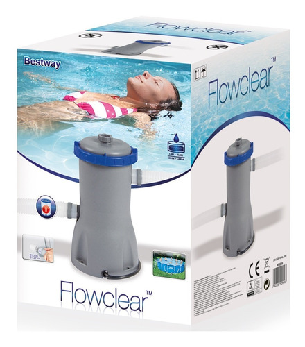 Bomba Filtro Bestway + Barrefondo Exahome Apto Intex