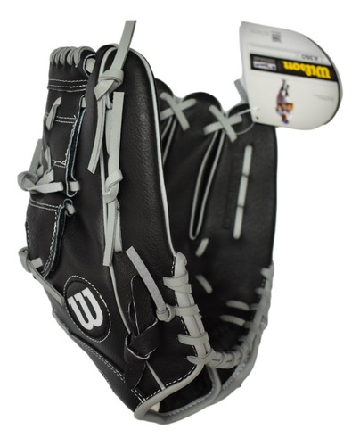 Imagen 3 de 8 de Guante Para Beisbol Wilson A360 12 Pulgadas Negro Gris