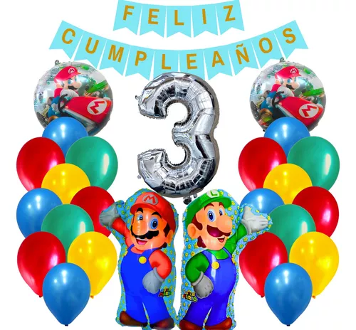 Globos De Cumpleaños Decoración con Kit de Fiesta Mario Bros y Luigi