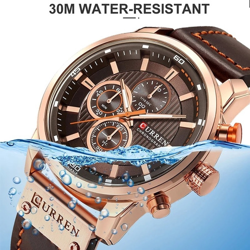 Relogio Masculino Pulseira De Couro Original Curren 8291