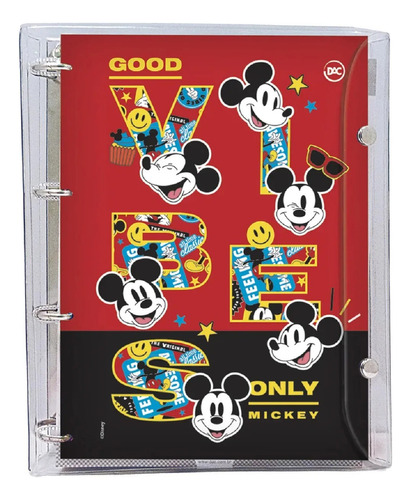 Fichário Universitário Cristal Mickey 192 Folhas