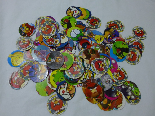 Lote De Tazos Angry Birds 120 Unidades Diferentes En Cartón