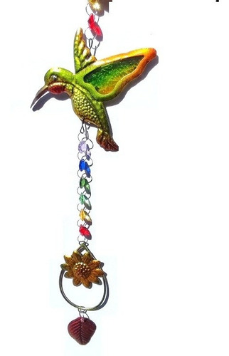 Imagen 3 de 7 de Colgante Jardín Colibrí Cristal Arcoiris