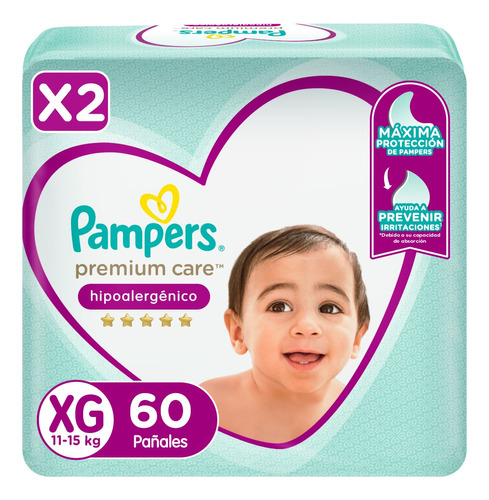 2 Paquetes De Pañales Pampers Premium Care Todas Las Tallas