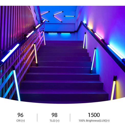 Luz De Tubo Rgb Tl60 Led A Todo Color Con Batería Recargable