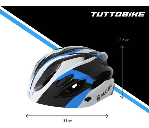 Imagen 5 de 10 de Casco Bicicleta Ruta Y Montaña Luz Led Y Visor Ciclismo Monk