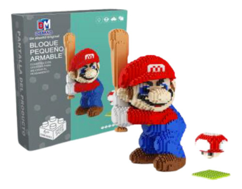 Mario Superstar Baseball Bloques Armables Figura 3d 27cm