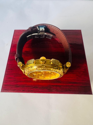 Reloj Pulsera Versace Plano Dorado Café Café Dorado (Usado)
