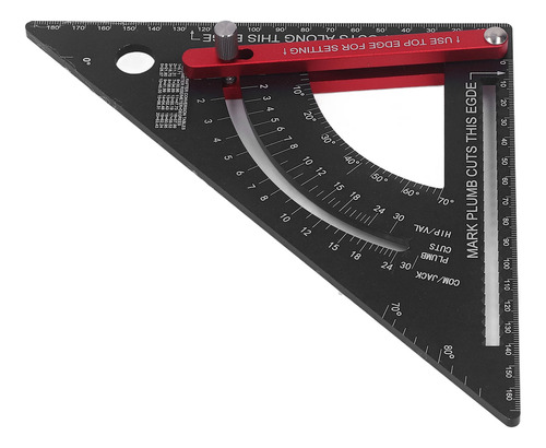 Regla Triangular Para Carpintería Con Goniómetro Ajustable A