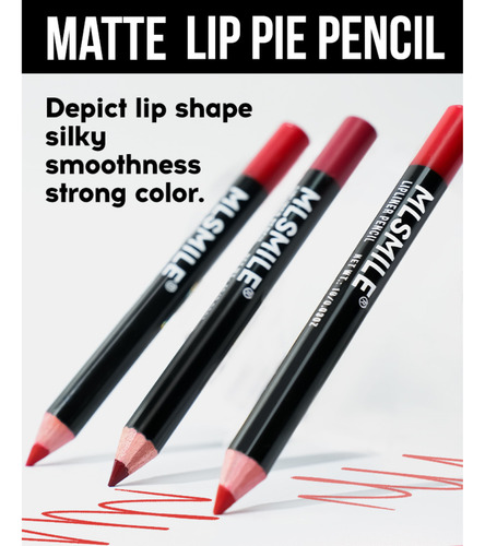 Set Mlsmile Lip Combo Matte - Labial + Gloss + Delineador