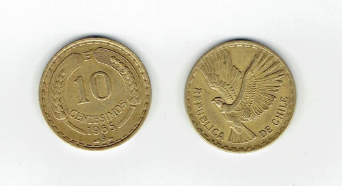 Moneda Chile De 10 Centésimos De Escudo, 1965. Jp (Usado)